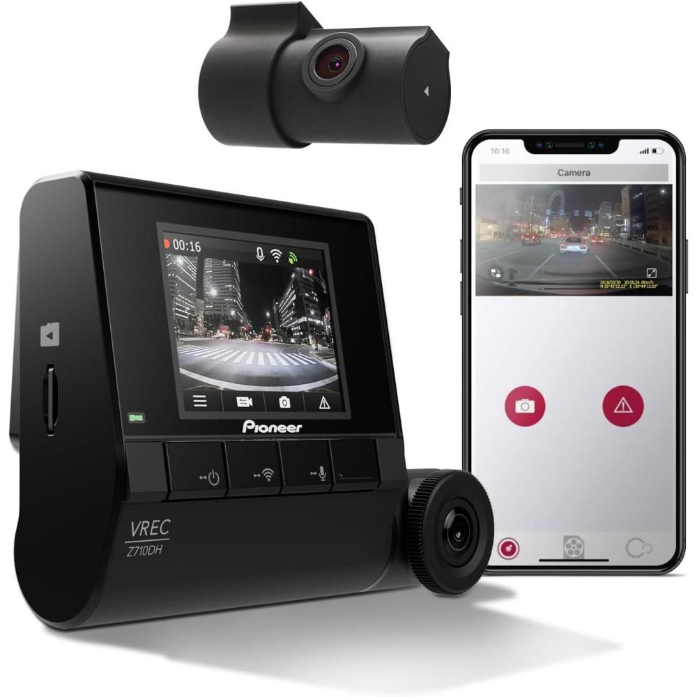 imagePioneer VRECZ710DH HighDefinition Dash Cam 4K Ultra HD Recording DualChannel GPS Tracking WiFi Connectivity and Advanced Driver Assistance Systems