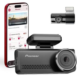 Pioneer VREC-Z820DC Dual Dash Cam Front and Rear Car Camera – Premium 4K Camera, AI-ISP Starvis Night Vision, 139 Degree Wide Lens, ADAS Safety Alerts, Built in GPS, Impact Detection, 24/7 Coverage(VREC-Z820DC)