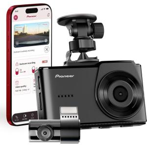 Pioneer VREC-Z820DC Dual Dash Cam Front and Rear Car Camera – Premium 4K Camera, AI-ISP Starvis Night Vision, 139 Degree Wide Lens, ADAS Safety Alerts, Built in GPS, Impact Detection, 24/7 Coverage(VREC-H520DC)