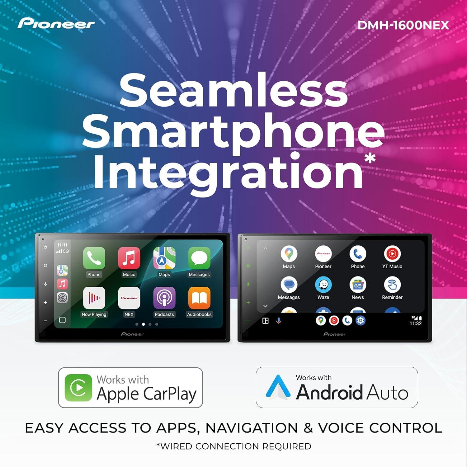 image:imagePioneer DMHS110EX 7 DoubleDin Digital Multimedia Receiver Built in Bluetooth Smartphone Integration Touchscreen Rear Camera InputDMH1600NEX