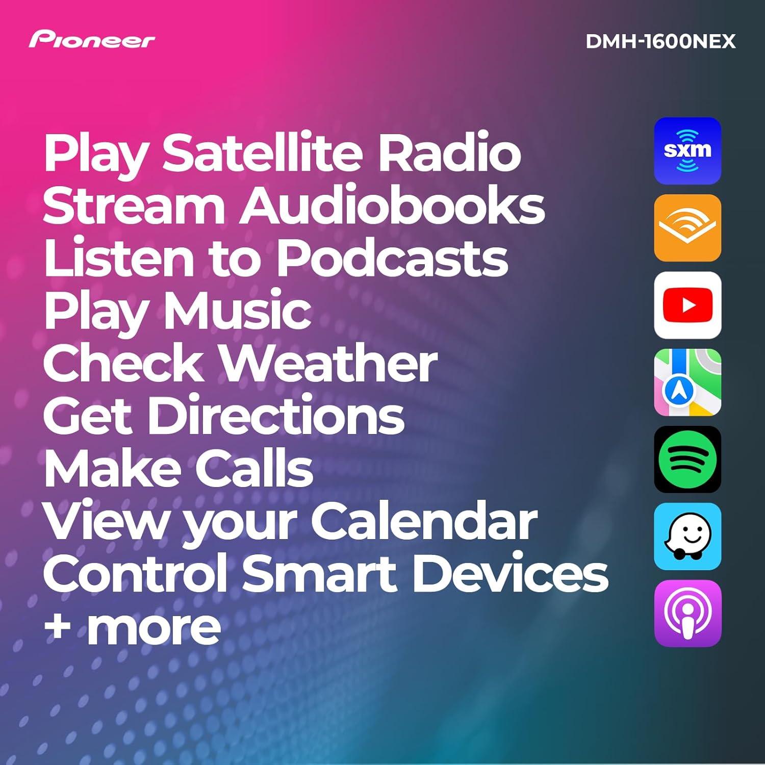 image:imagePioneer DMHS110EX 7 DoubleDin Digital Multimedia Receiver Built in Bluetooth Smartphone Integration Touchscreen Rear Camera InputDMH1600NEX