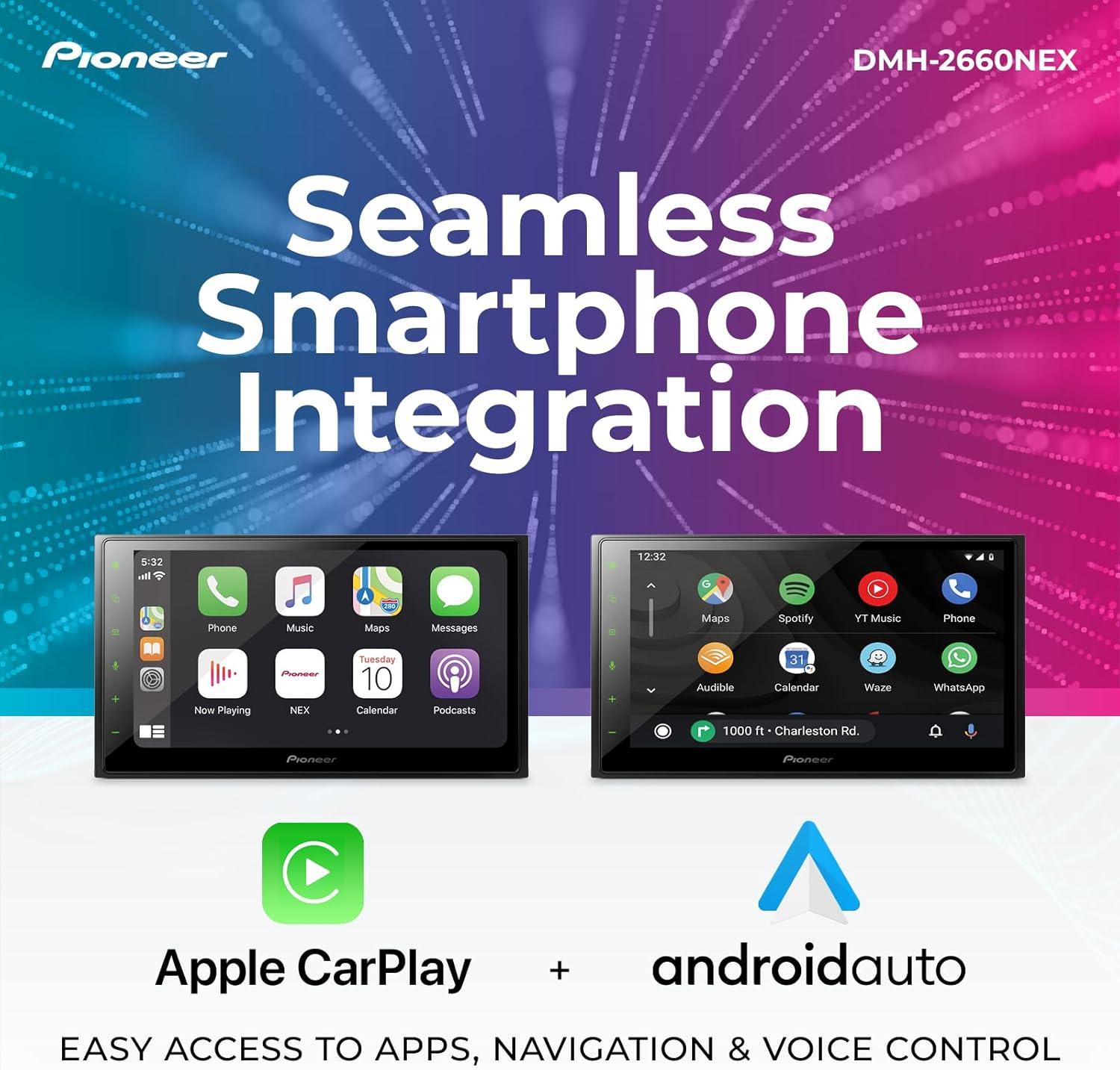 image:imagePioneer DMHS110EX 7 DoubleDin Digital Multimedia Receiver Built in Bluetooth Smartphone Integration Touchscreen Rear Camera InputDMH2660NEX