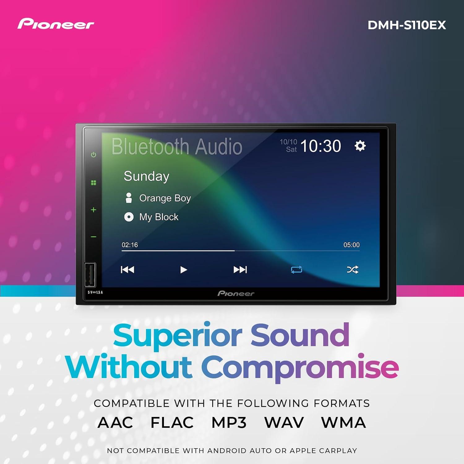 image:imagePioneer DMHS110EX 7 DoubleDin Digital Multimedia Receiver Built in Bluetooth Smartphone Integration Touchscreen Rear Camera InputDMHS110EX