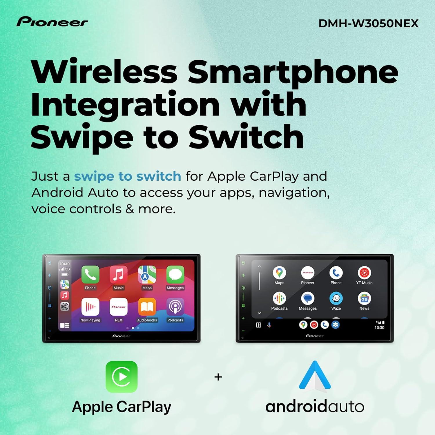 image:imagePioneer DMHS110EX 7 DoubleDin Digital Multimedia Receiver Built in Bluetooth Smartphone Integration Touchscreen Rear Camera InputDMHW3050NEX