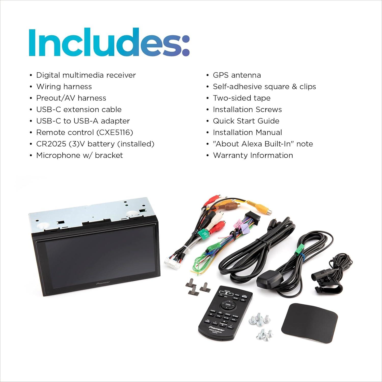 image:imagePioneer DMHS110EX 7 DoubleDin Digital Multimedia Receiver Built in Bluetooth Smartphone Integration Touchscreen Rear Camera InputDMHW4660NEX